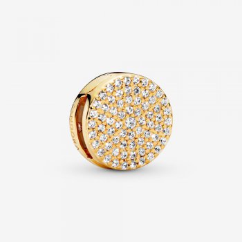 Round Pave Clip Charm Gold plated 768669C01