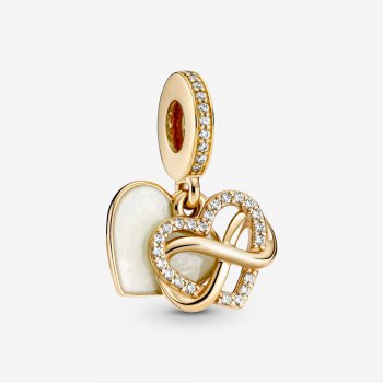 Sparkling Infinity Heart Dangle Charm Gold 759516C01