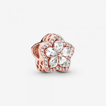 Sparkling Snowflake Pave Charm Rose gold plated 789224C01