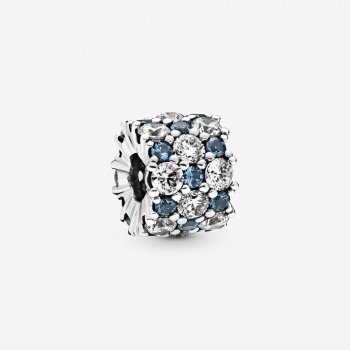 Blue and Clear Sparkle Charm Sterling silver 798487C02