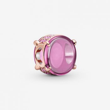 Pink Oval Cabochon Charm 789309C02