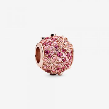 Pink Pave Daisy Flower Charm 788797C01