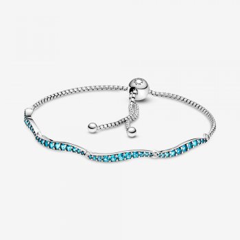 Beads & Pavé Bracelet, Sterling silver