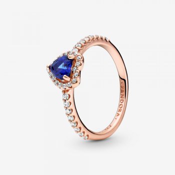 Sparkling Blue Elevated Heart Ring 188421C01