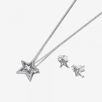 Sparkling Asymetric Star Jewelry Gift Set B801636