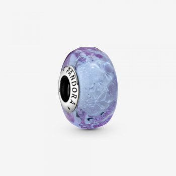 Wavy Lavender Murano Glass Charm 798875C00
