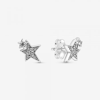Sparkling Asymmetric Stars Stud Earrings 290012C01