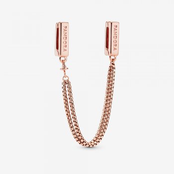 Safety Chain Clip Charm Rose gold plated 787601