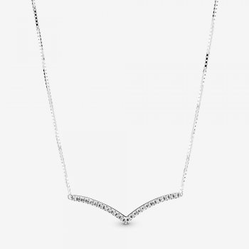 Sparkling Wishbone Necklace 397802CZ