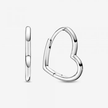 Asymmetrical Heart Hoop Earrings Sterling silver 298307C00