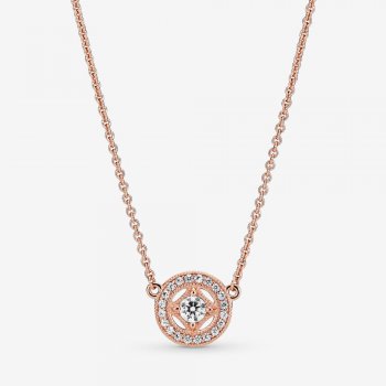Vintage Circle Collier Necklace Rose gold plated 380523CZ