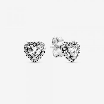 Elevated Heart Stud Earrings Sterling silver 298427C01