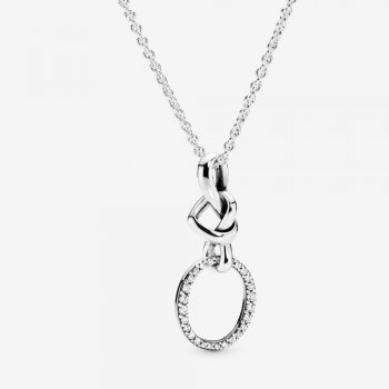 Knotted Heart Pendant Necklace 398078CZ