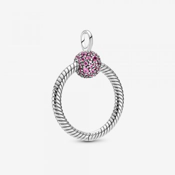 Pandora Moments Small Pink Pave O Pendant - FINAL SALE Sterling silver 399097C02