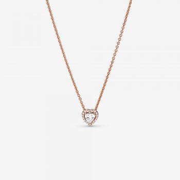 Sparkling Heart Collier Necklace Rose gold plated 388425C01