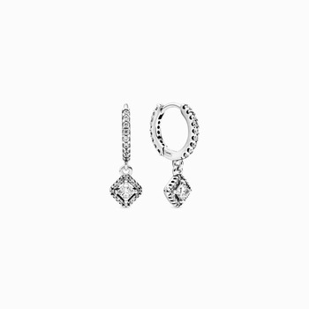 Square Sparkle Hoop Earrings 298503C01