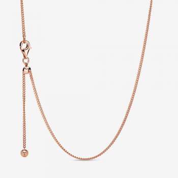 Curb Chain Necklace Rose gold plated 388283