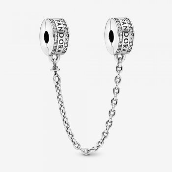 Pandora Logo Safety Chain Clip Charm Sterling silver 792057CZ-05