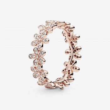 Daisy Flower Ring Rose gold plated 180934CZ