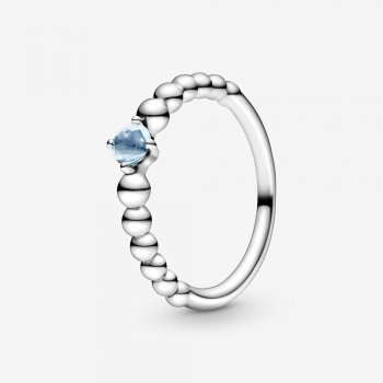 March Aqua Blue Beaded Ring 198867C01