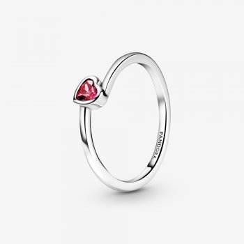 Red Tilted Heart Solitaire Ring 199267C01
