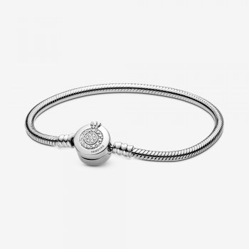 Pandora Moments Sparkling Crown O Snake Chain Bracelet Sterling silver 599046C01