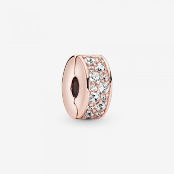 Clear Pave Clip Charm Rose gold plated 781817CZ