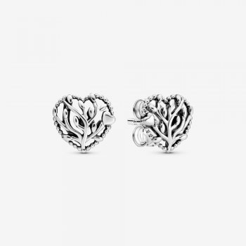 Family Tree Heart Stud Earrings 297085